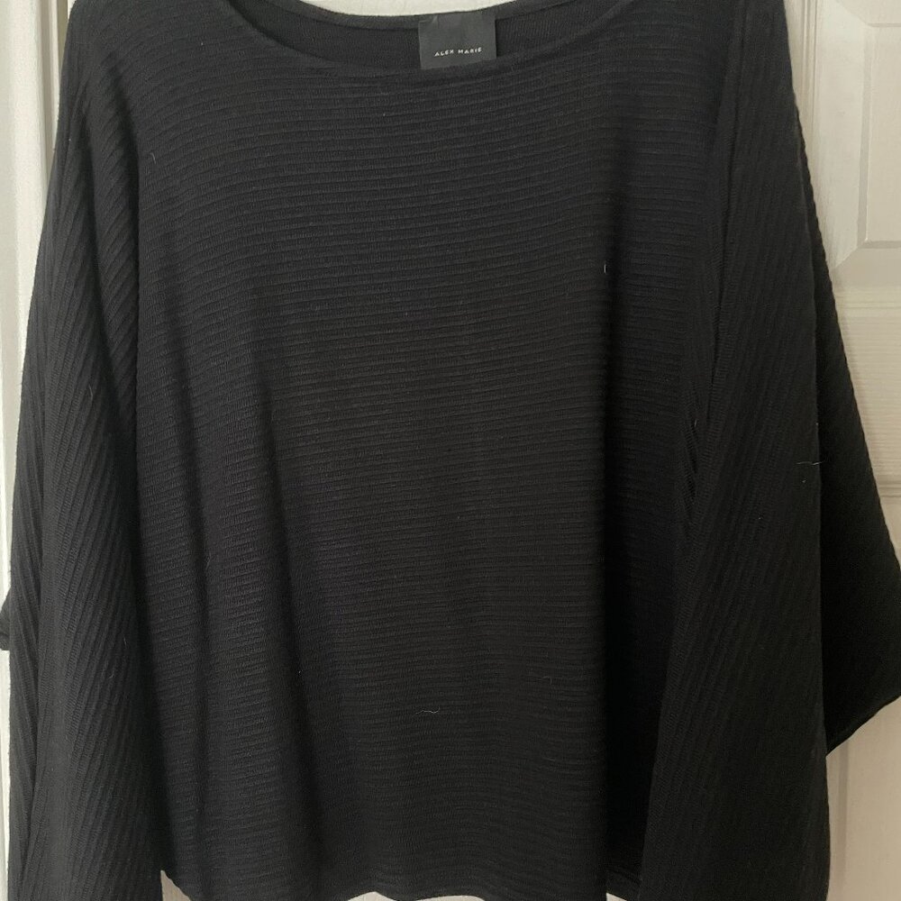 Alex Marie, Dolman Sleeve, Black Sweater, Size XL